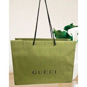 GUCCI X-Large Shopping Bag Green Brocade Design 22.5"L x 16.75"H x 8”W
